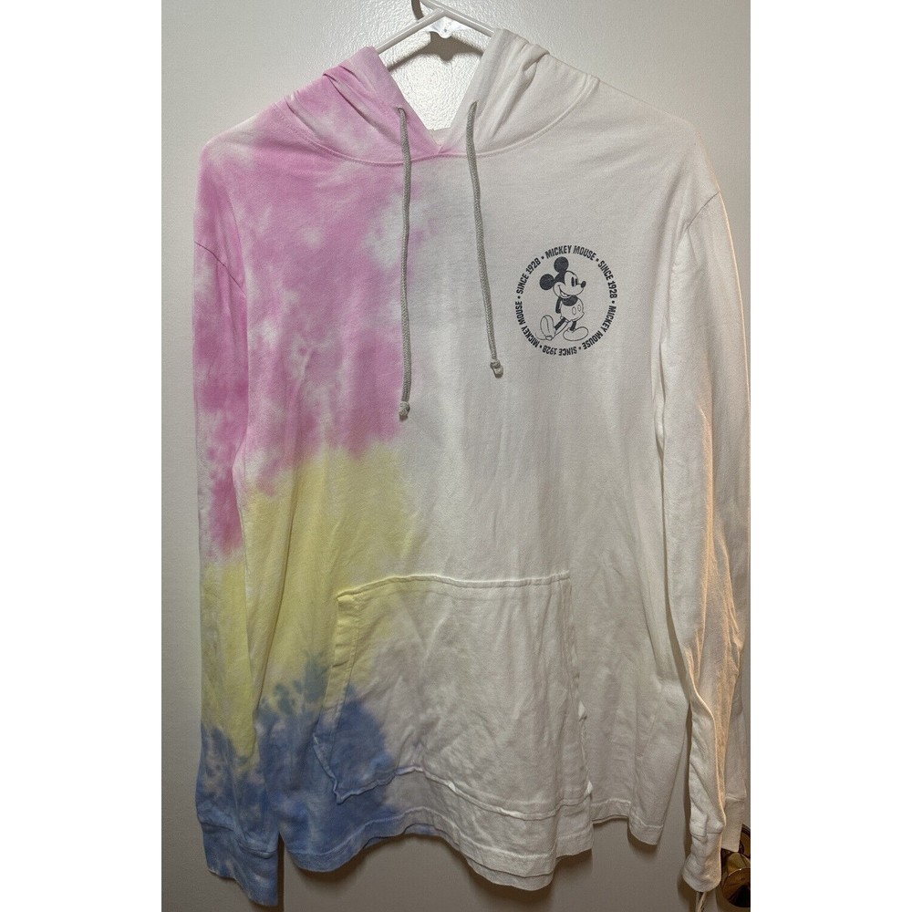 DISNEY PARKS Mickey Mouse Tie-Dye Hooded Long Sleeve T-Shirt  Adult Unisex Small